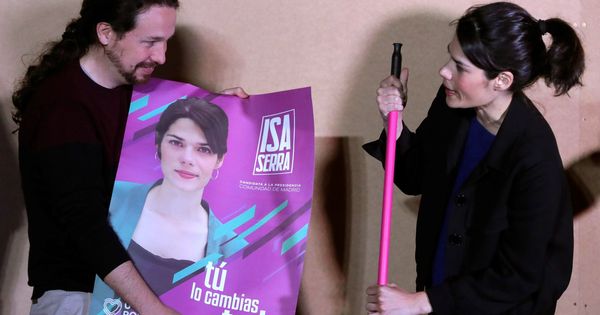 Foto: Pablo Iglesias e Isabel Serra, en la apertura de campaña de Unidas Podemos. (EFE)