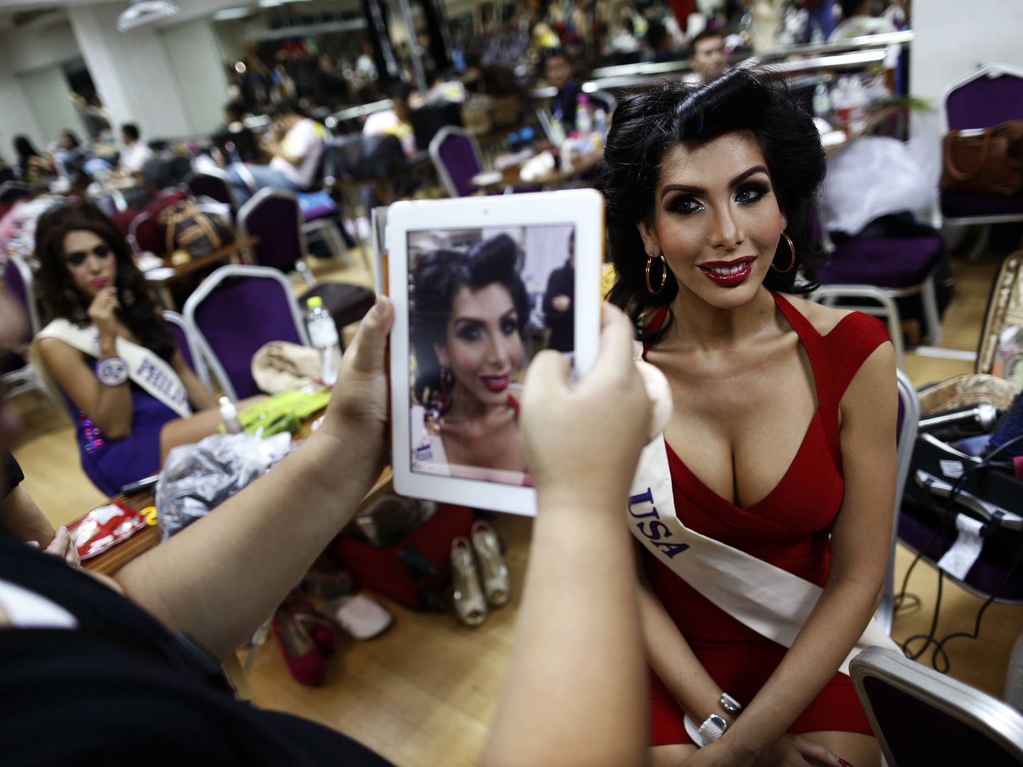 Dee-Lite, una concursante de EEUU en el concurso de belleza trans Miss International Queen 2012, en Pattaya. (Reuters)