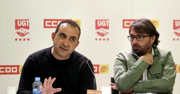 Foto: Los secretarios generales de UGT y CCOO de Cataluña, Camil Ros (d) y Javier Pacheco. (EFE)