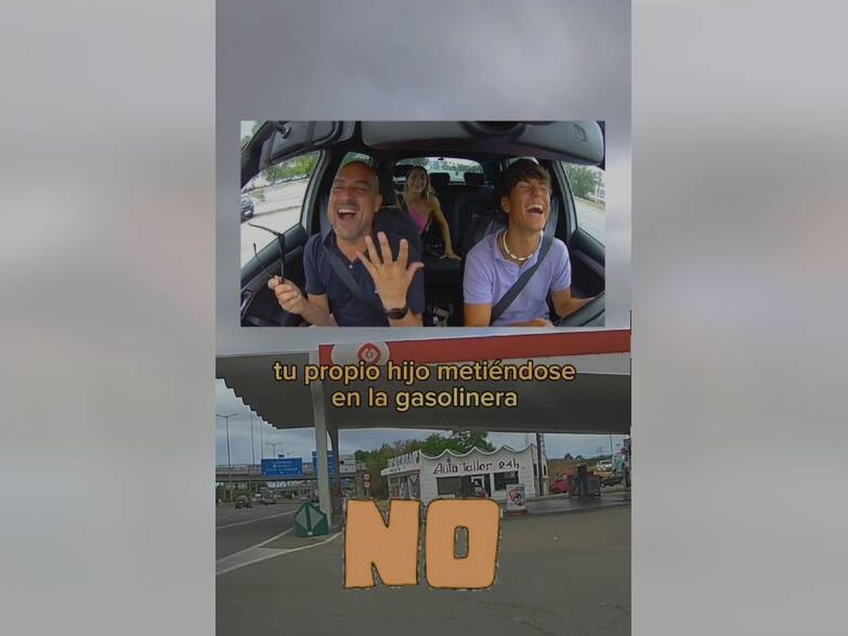 Foto: Un profesor de autoescuela le tiende la 'trampa de la gasolinera' a su hijo mientras conduce (TikTok/@alexrequena73)