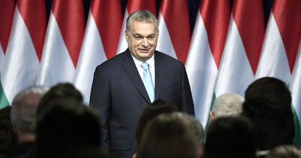 Foto: Víktor Orbán durante su discurso anual a la nación en Budapest, el 10 de febrero de 2019. (EFE)