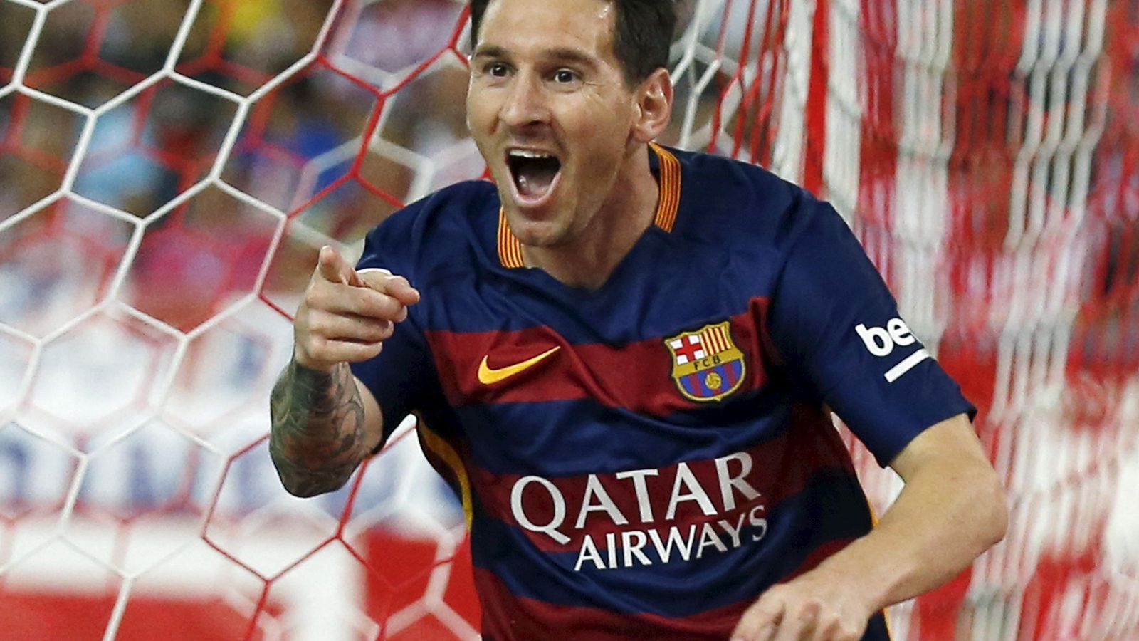 Foto: Messi celebra el gol que le dio el triunfo al Barcelona en el Vicente Calderón (Reuters)