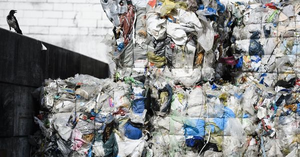 Foto: Montañas de plástico junto a una planta de reciclaje en Berlín, Alemania. (EFE)