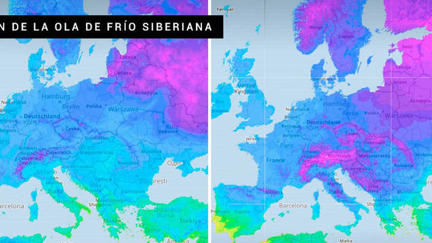 La masa de aire siberiano se desplazará hacia España durante el fin de semana.