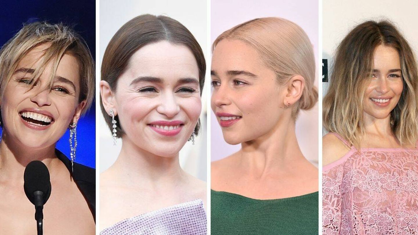Algunos de los cambios de look más divertidos de Emilia Clarke. (Getty)
