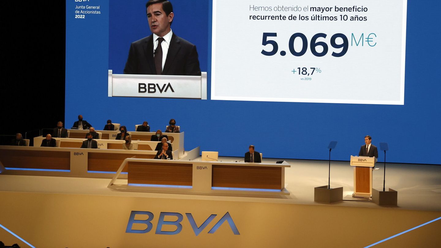 Última junta de accionistas de BBVA. (EFE/Luis Tejido)
