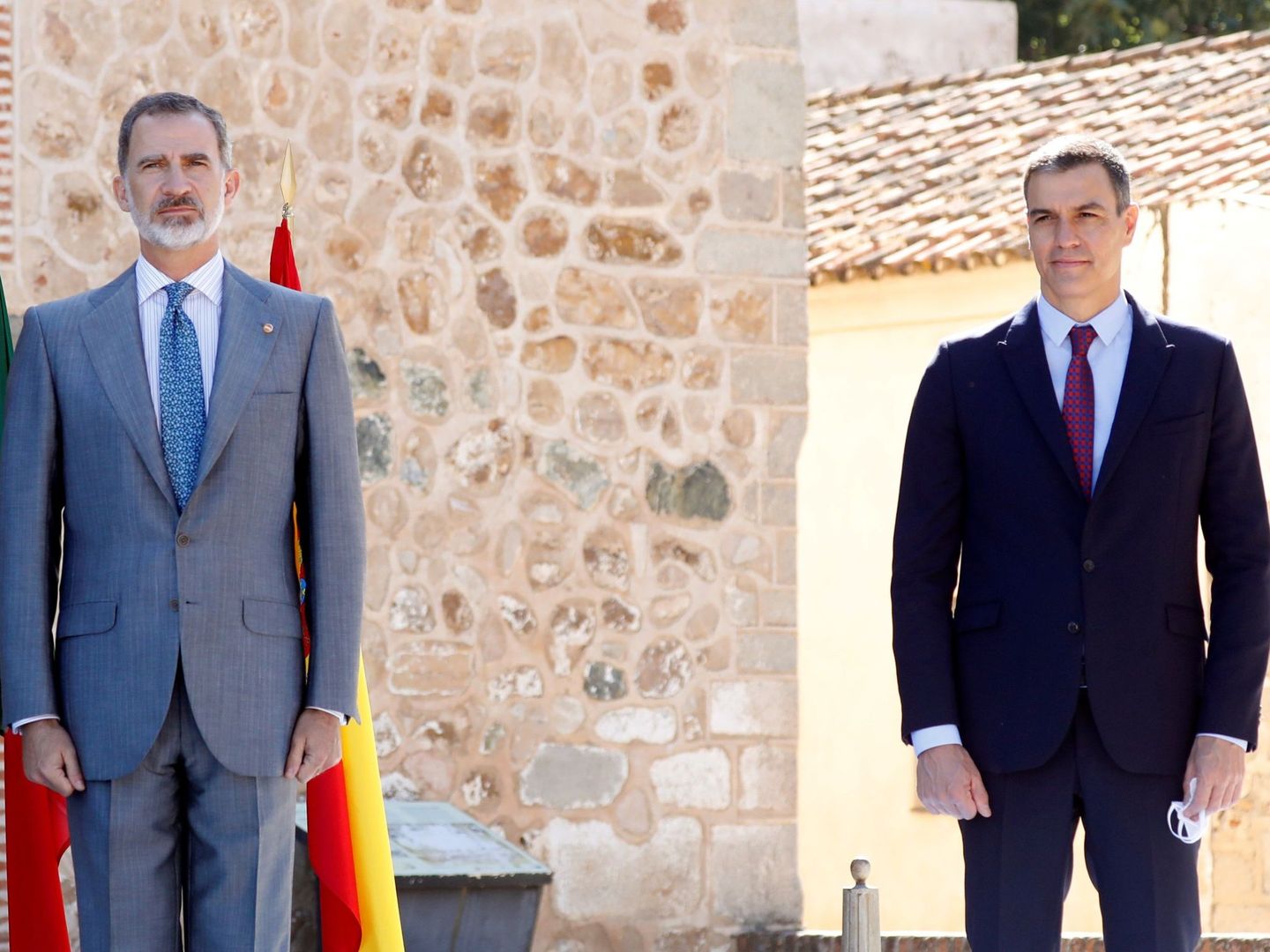 Pedro Sánchez, a su llegada al acto oficial de la reapertura de la frontera entre España y Portugal. (EFE)