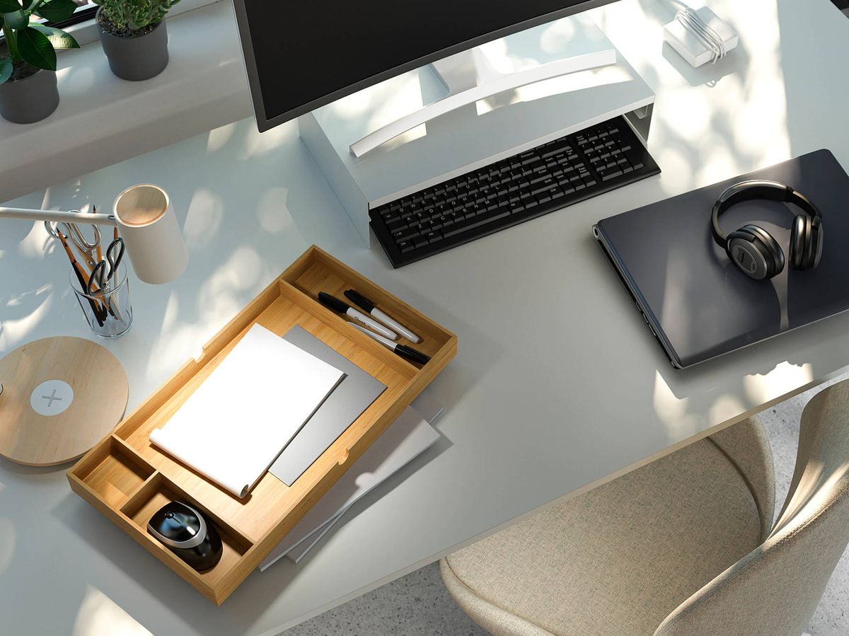 Foto: Esta base de Ikea es una práctica solución para escritorios. (Cortesía)