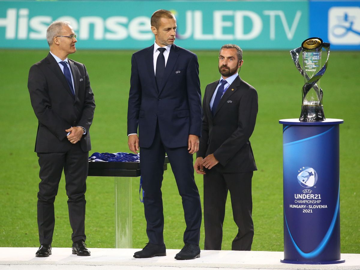 Foto: Aleksander Ceferin, presidente de la UEFA, en la final de la Champions League. (Reuters)