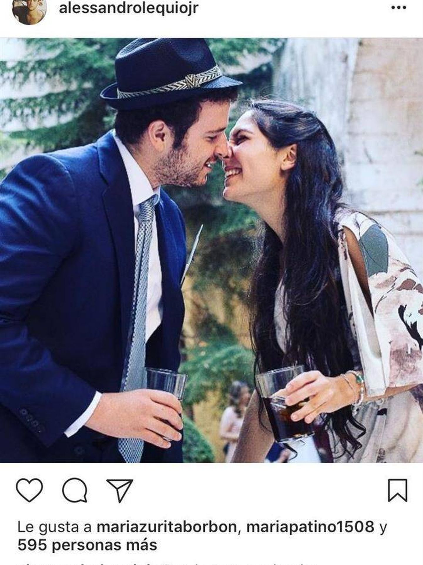 La pareja en una de sus fotos eliminadas ya de Instagram. (Instagram)