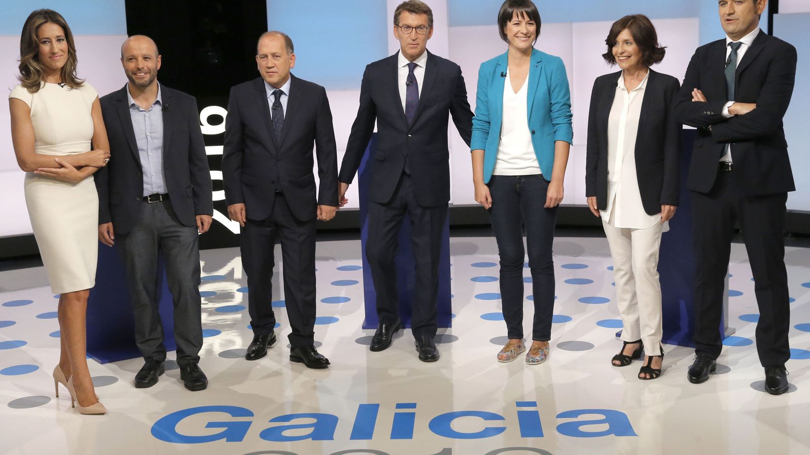 Foto: Debate a cinco candidatos a la presidencia de la Xunta. (EFE)