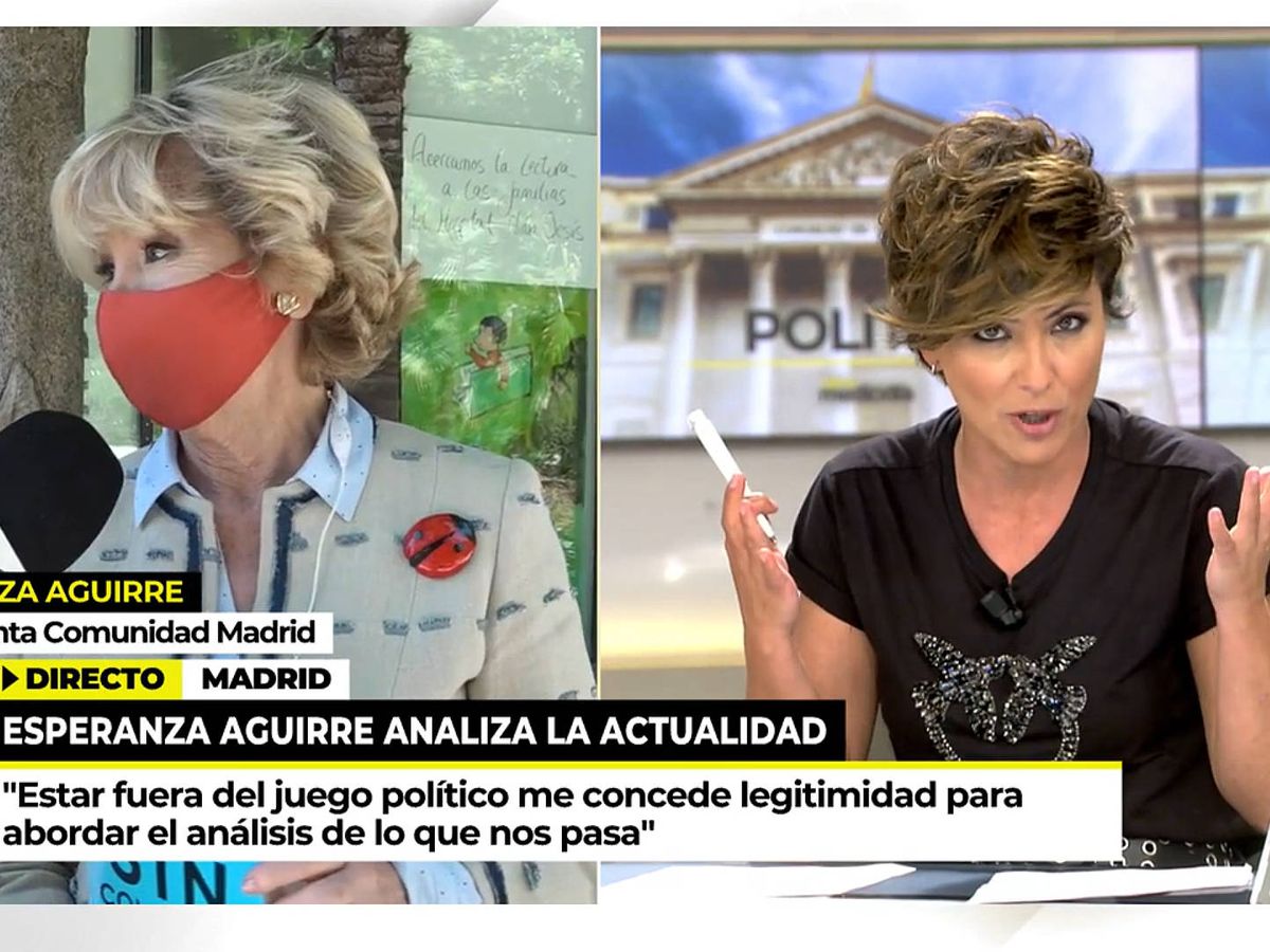 Foto: Esperanza Aguirre y Sonsoles Ónega, en 'Ya es mediodía'. (Telecinco)