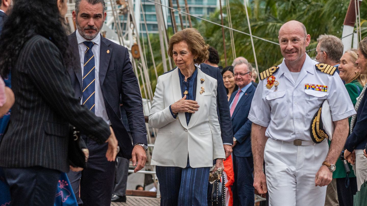La reina Sofía, durante su viaje a Miami. (EFE/Giorgio Viera)