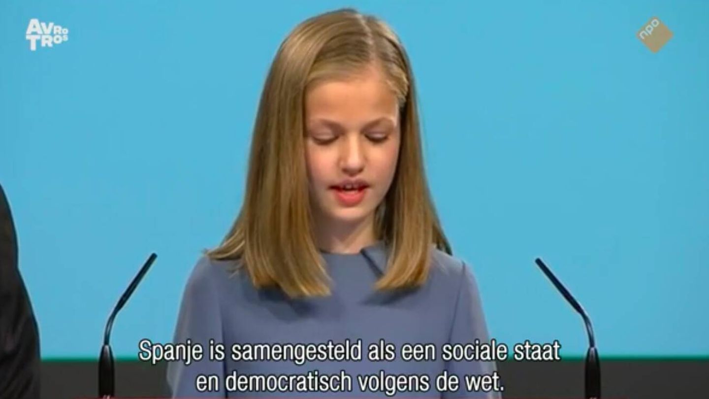 La princesa Leonor, en la televisión holandesa. (Captura NPO)