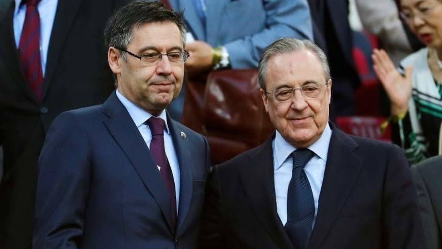 Josep Maria Bartomeu y Florentino Pérez, presidentes de FC Barcelona y Real Madrid, respectivamente. (EFE)