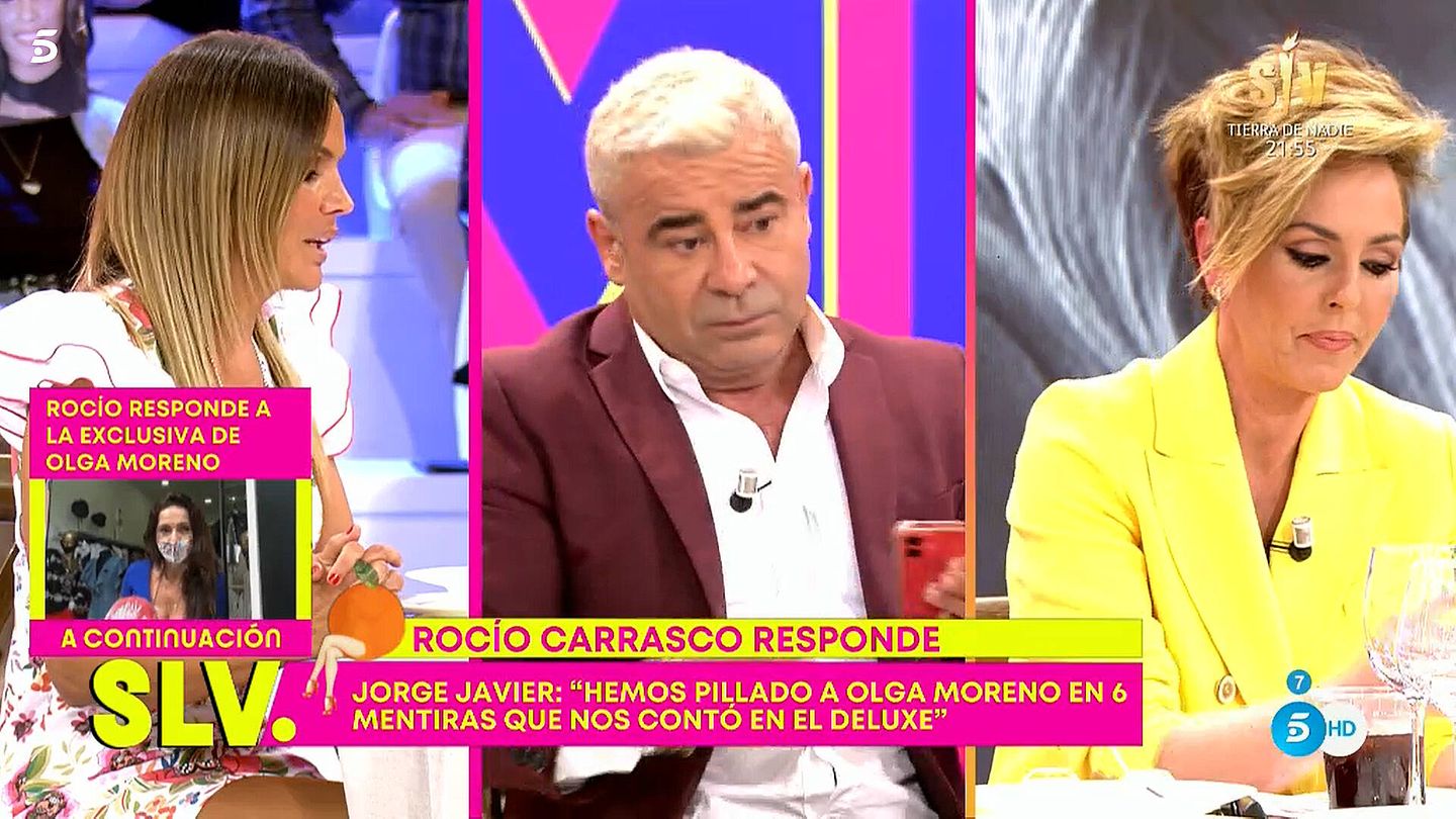Marta López, Jorge Javier y Rocío Carrasco, en 'Sálvame'. (Telecinco)