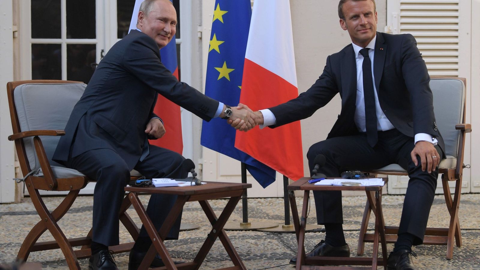 Foto: Vladimir Putin y Emmanuel Macron. (Reuters)