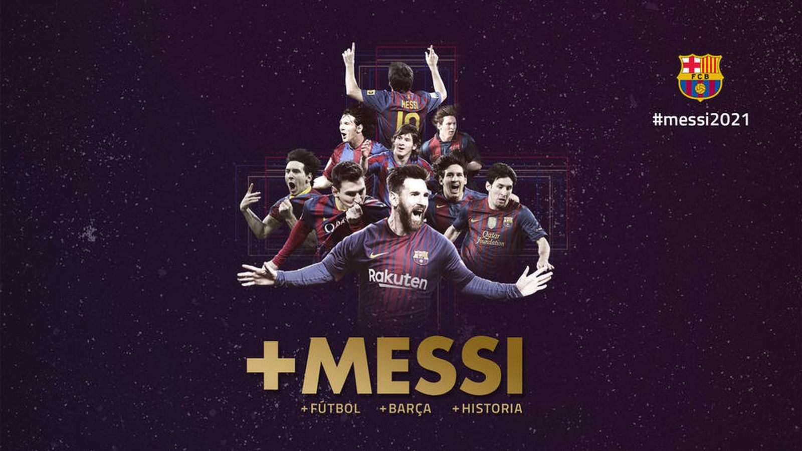 Foto: Ilustración del FC Barcelona para anunciar la renovación de Messi. (fcbarcelona.es)