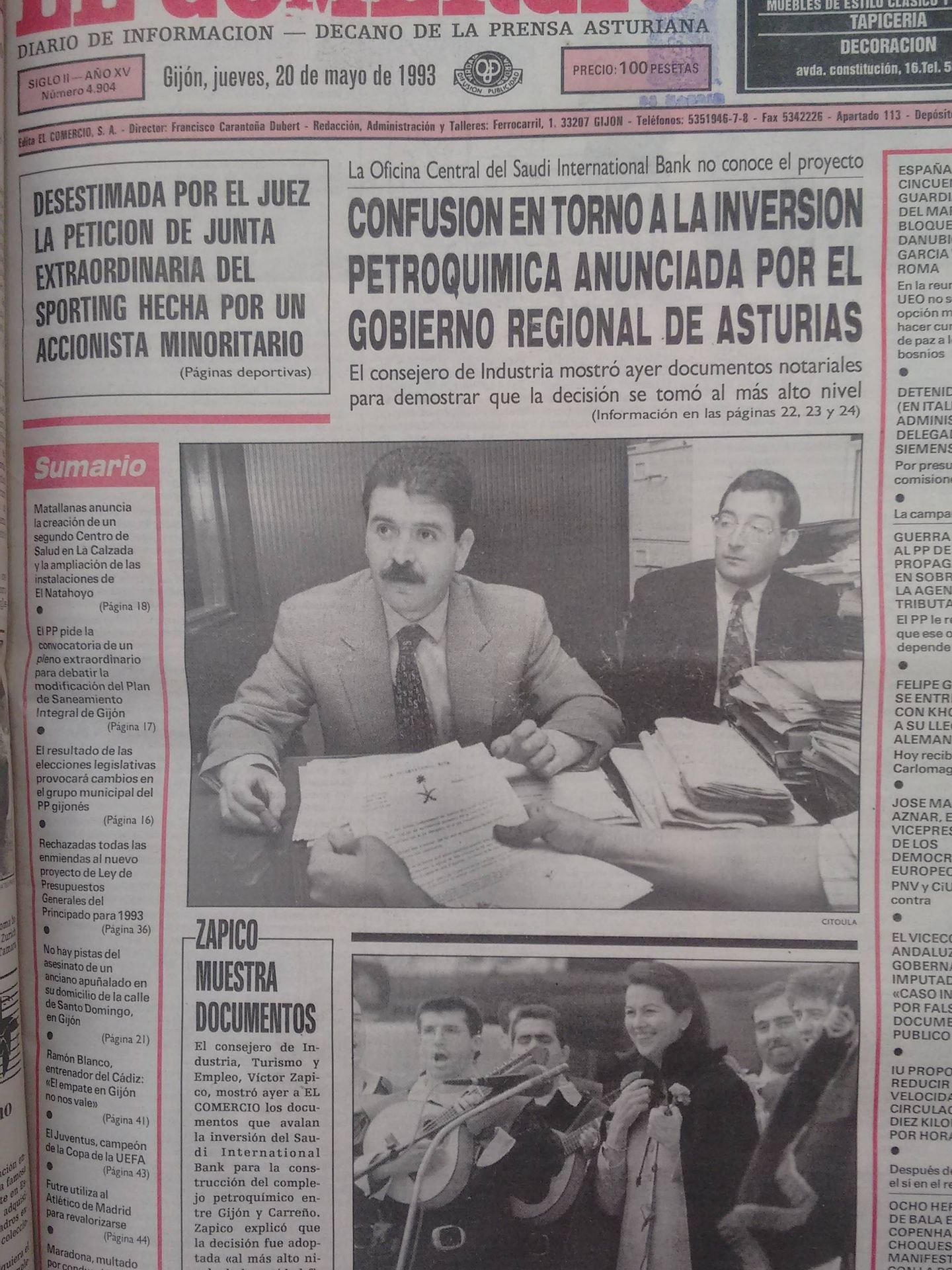 Haz clic aquí para ver la portada de 'El Comercio'.
