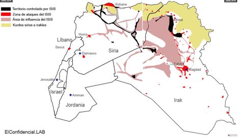 Dos años de 'Califato: la inexorable decadencia del ISIS, en mapas