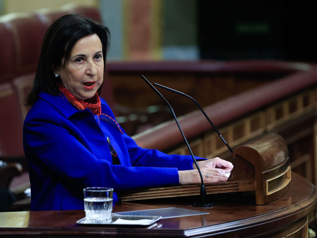 Foto: La ministra de Defensa, Margarita Robles, en el pleno del Congreso. (EFE/Zipi)