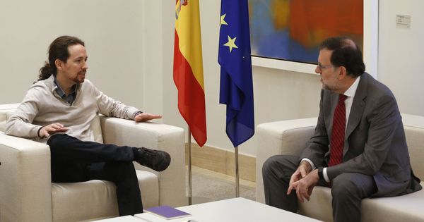 Foto: Pablo Iglesias y Mariano Rajoy en Moncloa en 2015. (EFE)