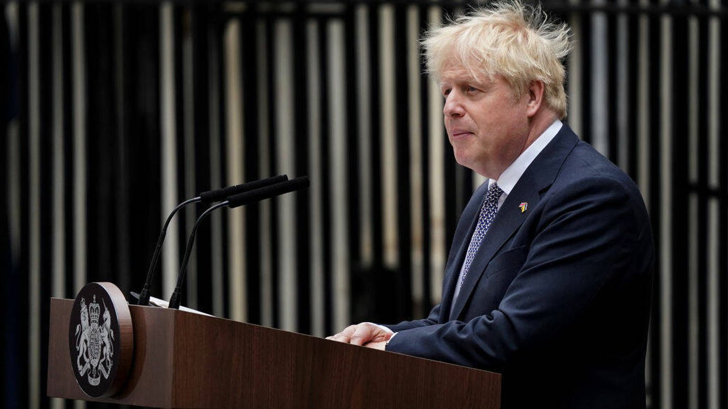 El discurso de dimisión de Boris Johnson. (Getty/Gareth Fuller)