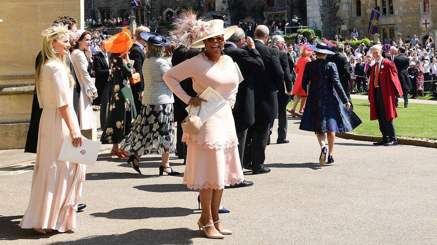  Oprah, en la boda de los duques de Sussex. (Getty)