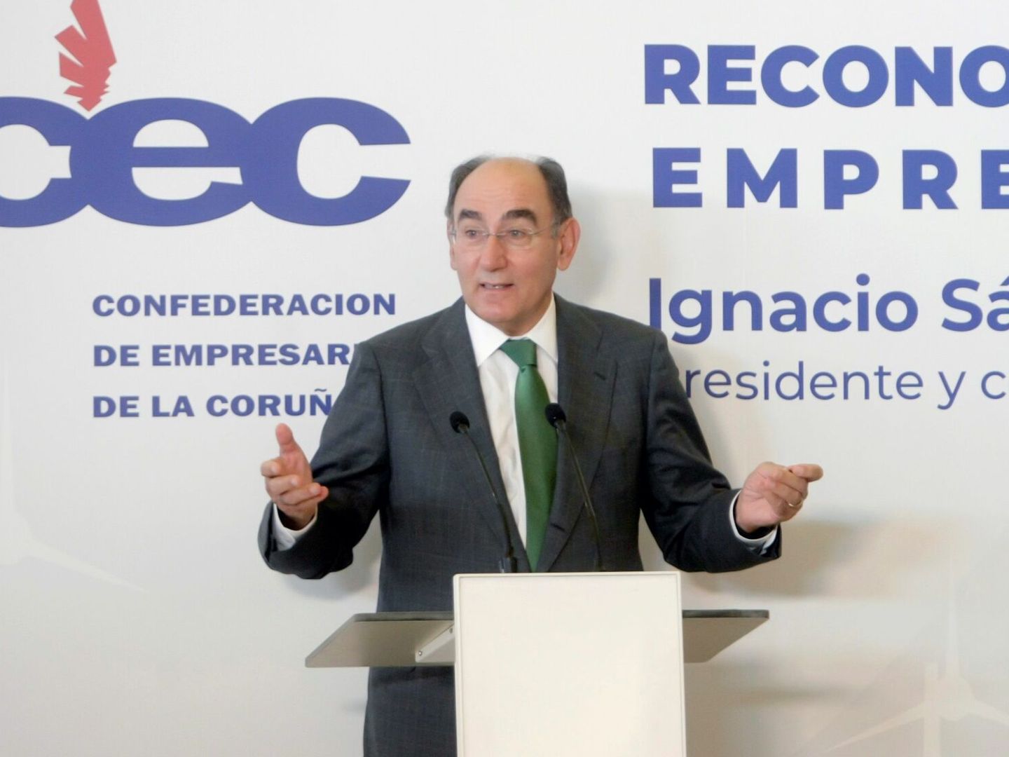 El presidente de Iberdrola, Ignacio Sánchez Galán, en un acto en A Coruña. (EFE)