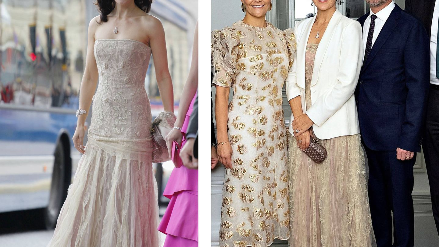 Mary, con el vestido en 2010 y en 2019. (Getty / EFE)