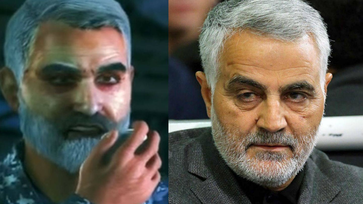 El comandante Qassem Soleimani, en la película de animación y en la realidad