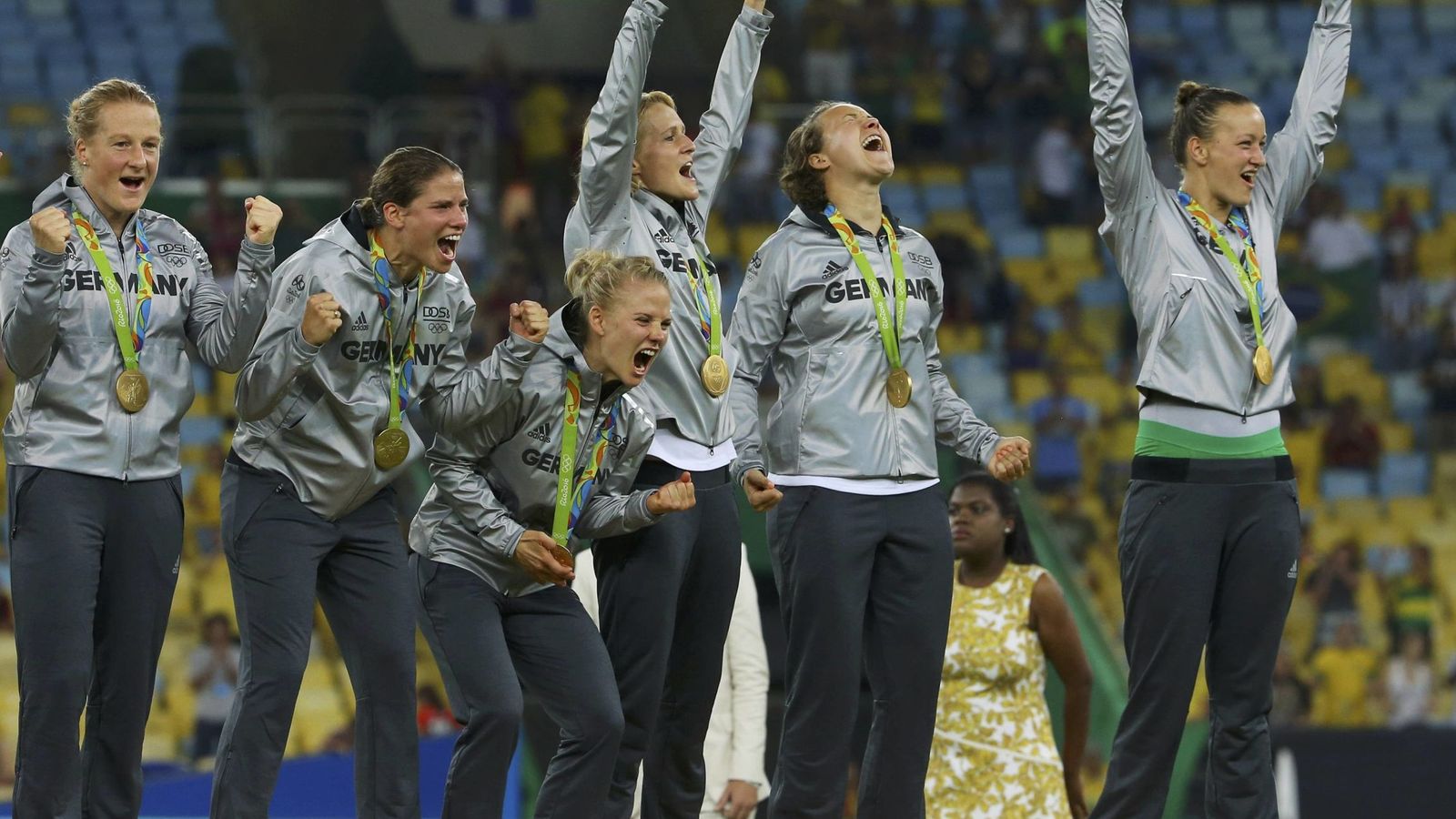 Foto: Las jugadoras alemanas celebran su victoria. 