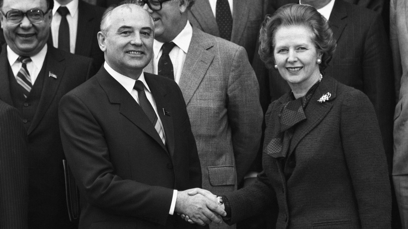 Foto: Mijaíl Gorbachov, junto a Margaret Thatcher. (Getty)