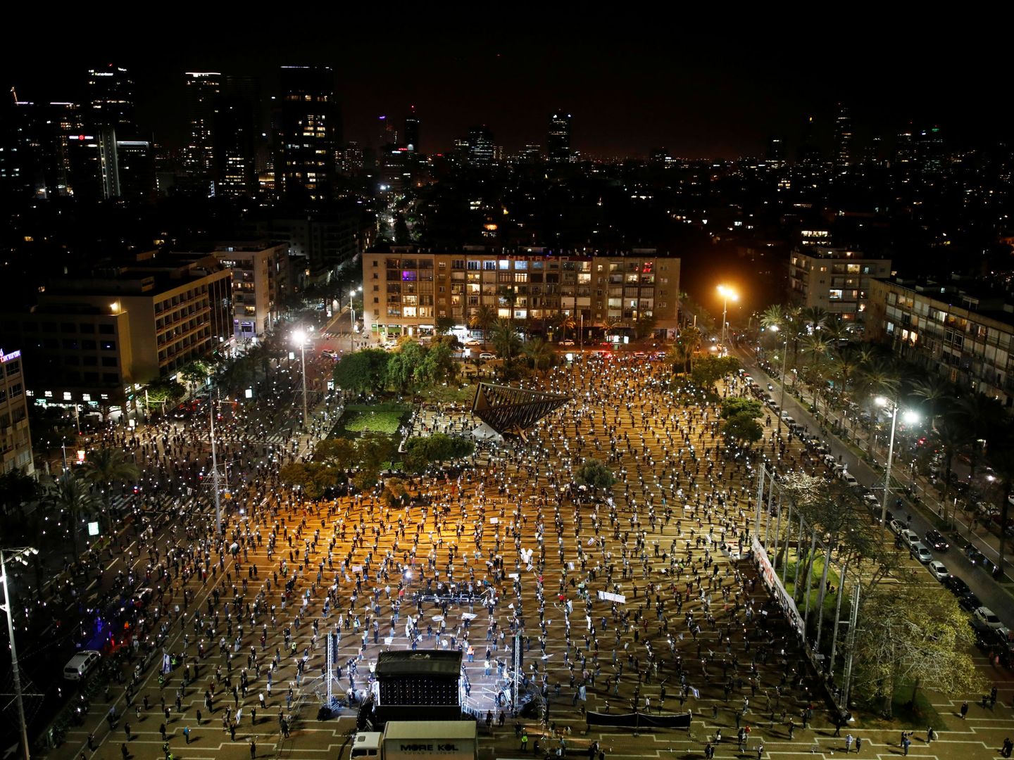 Imagen de la protesta en la plaza Rabin de Tel Aviv. (Reuters)