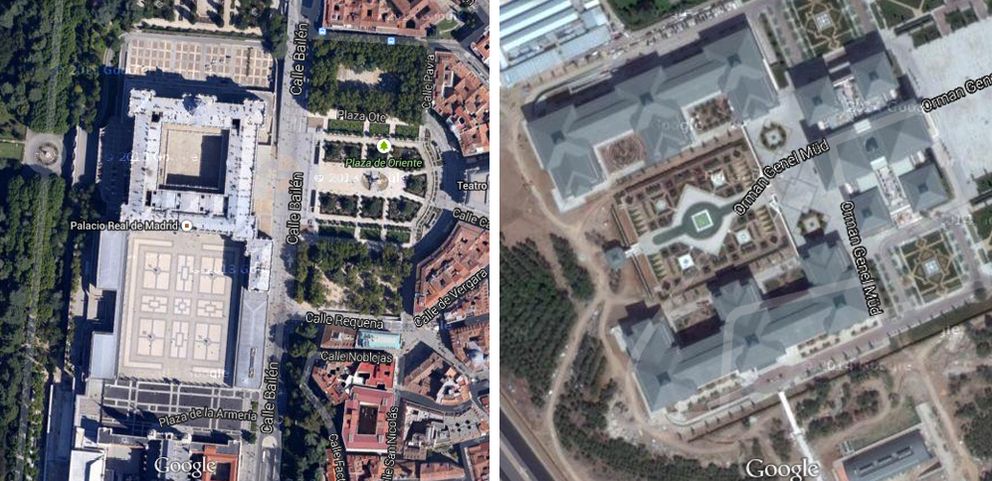 Comparativa entre el Palacio Real de Madrid y el palacio presidencial en Ankara.