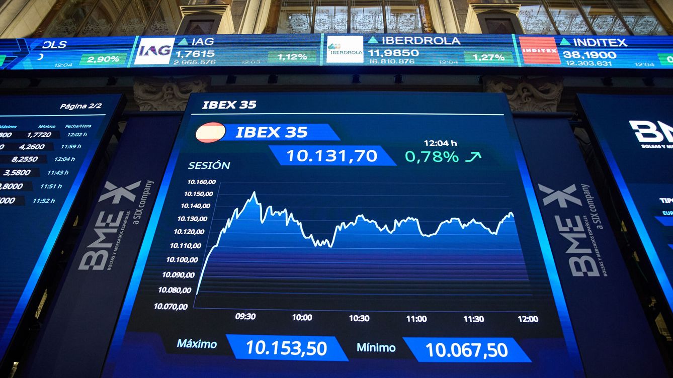 Foto: Un panel del Ibex 35, en el palacio de la bolsa, a 4 de enero de 2024, en Madrid (España). El Ibex 35, el principal indicador del mercado español, ha iniciado la sesión de este jueves con un avance del 0,5%, lo que ha permitido al selectivo reconquistar 