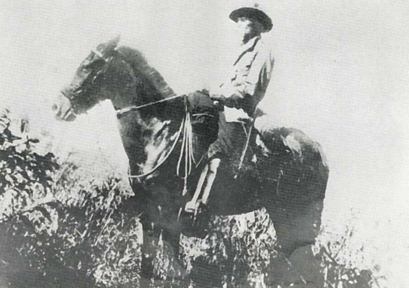 El general Gómez montado a caballo en La Majagua (1897).