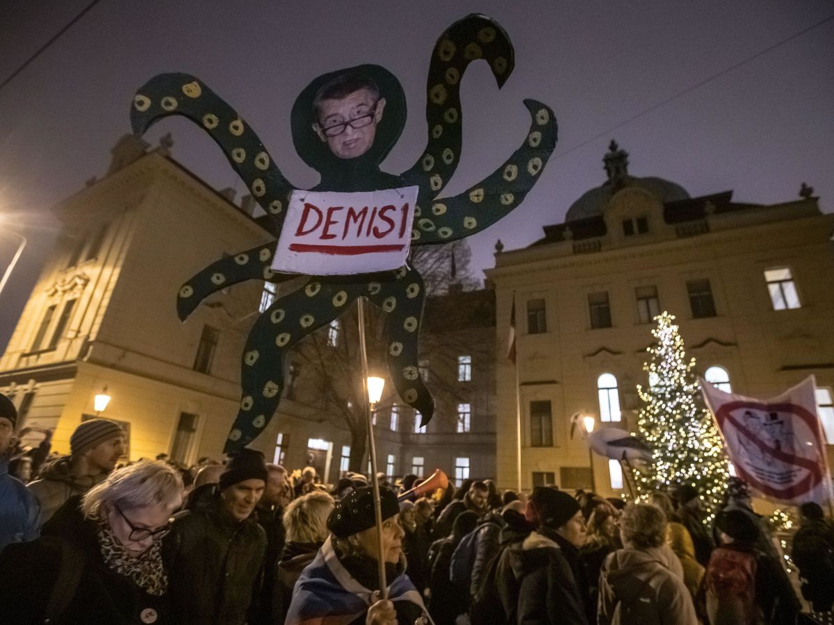 Foto: Protestas contra el primer ministro checo Andrej Babis. (EFE)