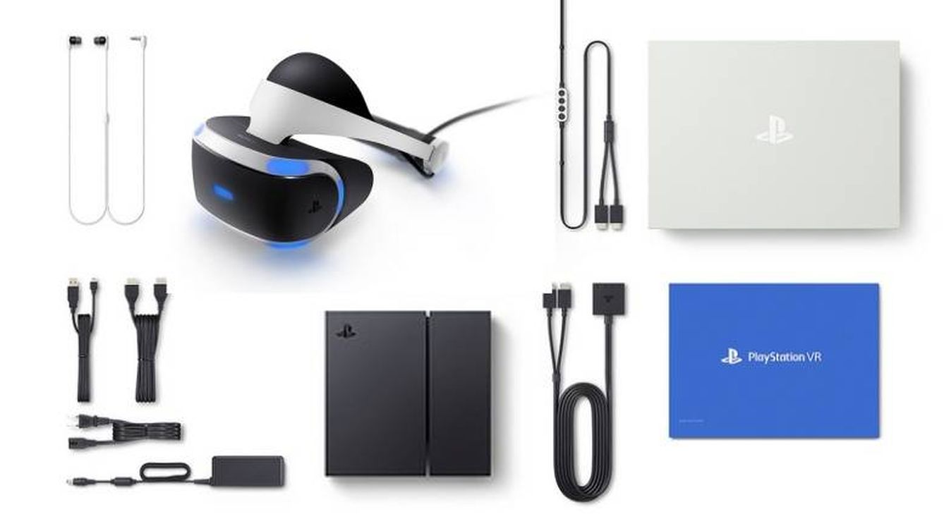 La caja de PlayStation VR viene cargada de cables.