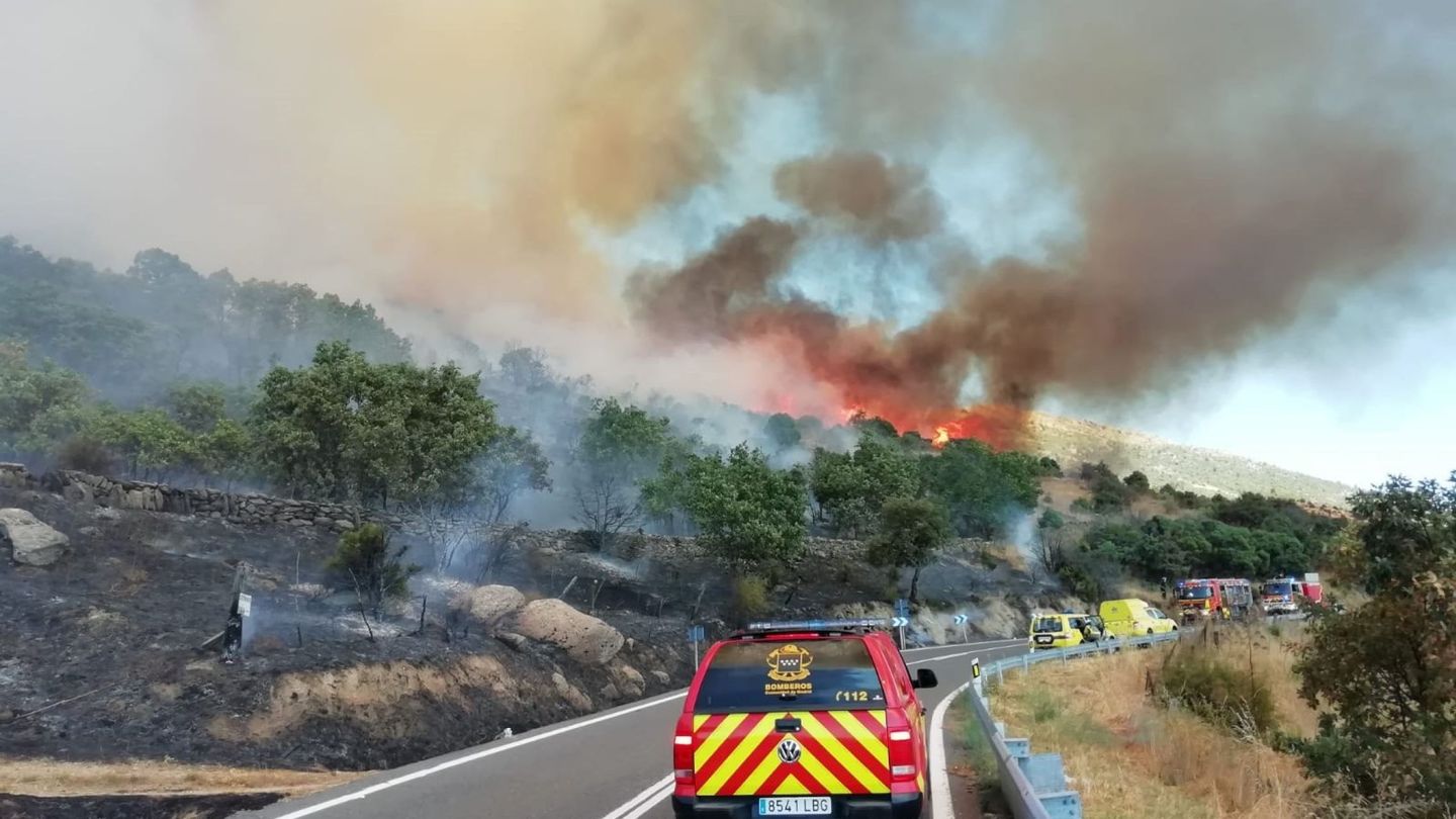Vista de un incendio forestal en Robledo de Chavela. (EFE)