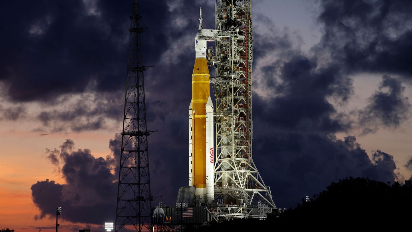 El nuevo cohete para el Programa Artemis en Cabo Cañaveral. (Reuters/Joe Skipper)
