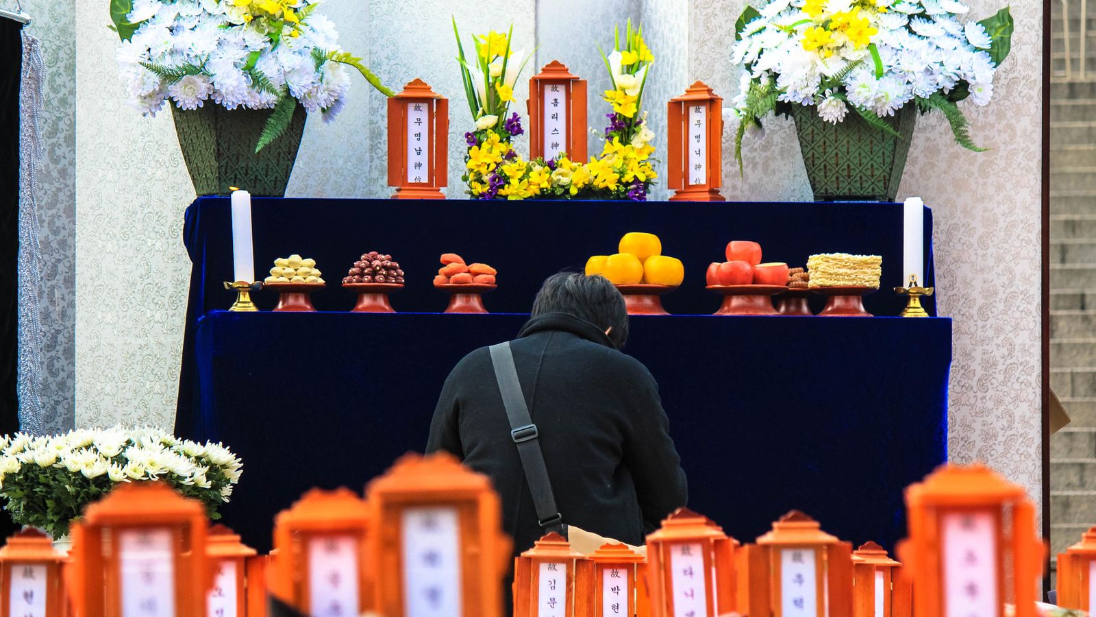 Foto: Imagen de un funeral masivo celebrado en Seúl. (Foto: Nicolás Kronfeld)