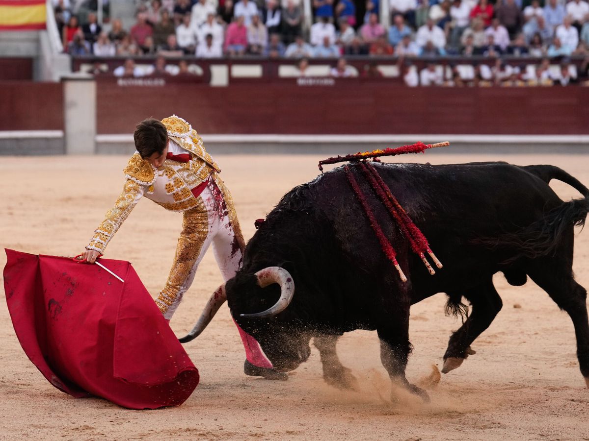 Foto: El diestro Christian Parejoen la corrida de toros de la Feria de San Isidro. (EFE/Borja Sánchez-Trillo)