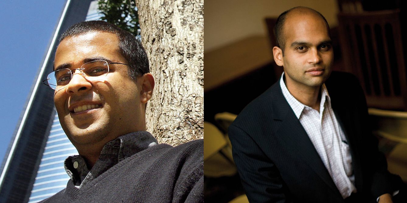 A la izquierda, Chetam Bhagat, cuyo primer éxito fue 'Los del cinco y pico'. A la derecha, Aravind Adiga, autor de 'El tigre blanco'.