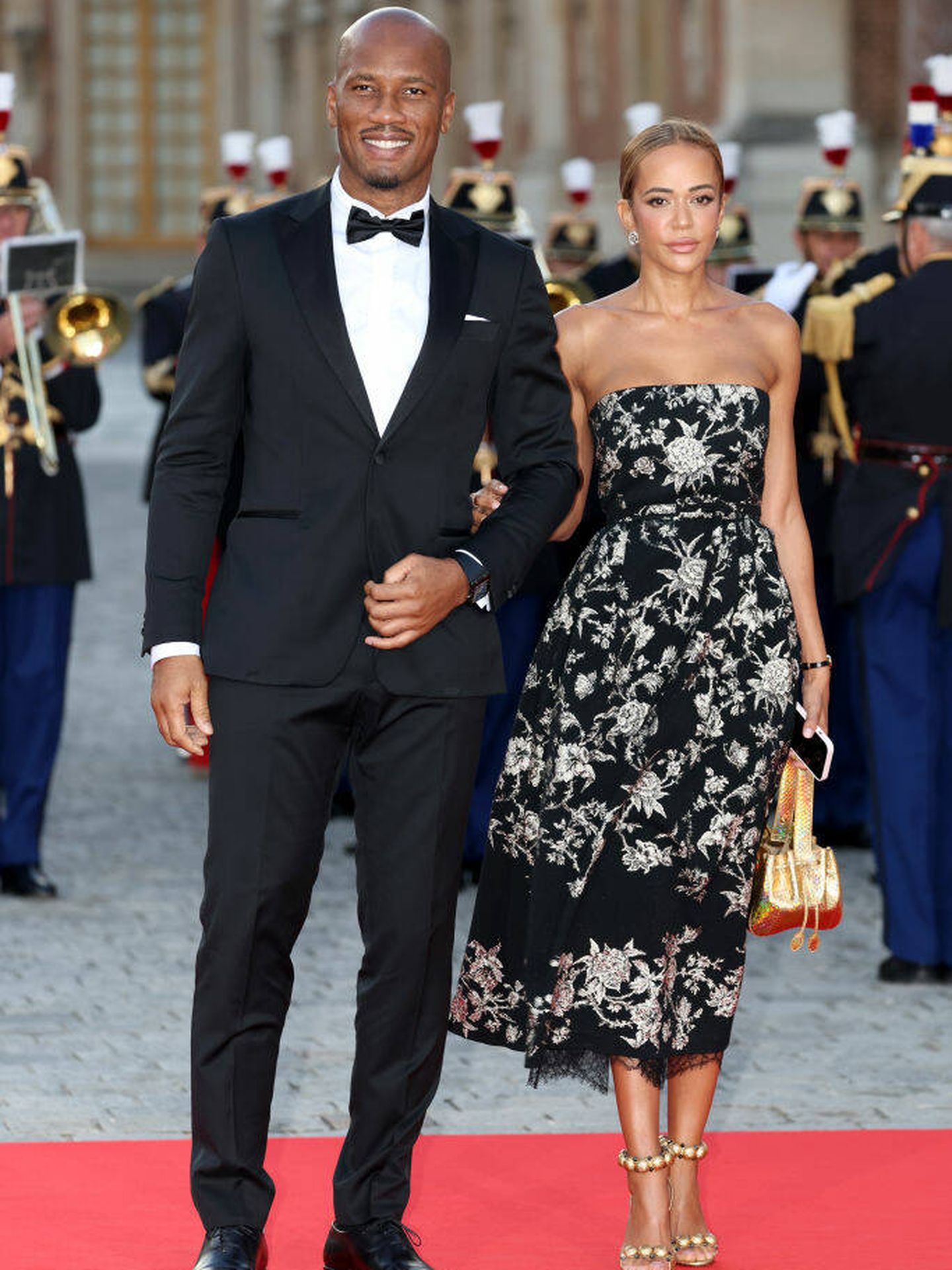 Didier Drogba y Gabrielle Lemaire acuden a la cena de Estado. (Getty Images)