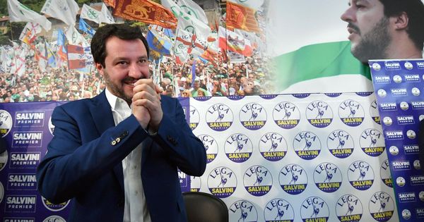 Foto: Mateo Salvini, candidato de la Liga Norte (LN) a las elecciones de Italia, da una rueda de prensa en la sede del partido en Milán. (EFE)