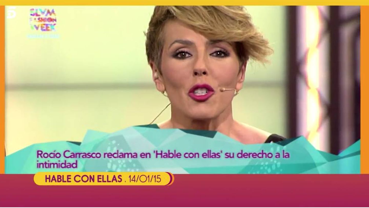 Rocío Carrasco, copresentadora de 'Hable con ellas' en 2015. (Mediaset)