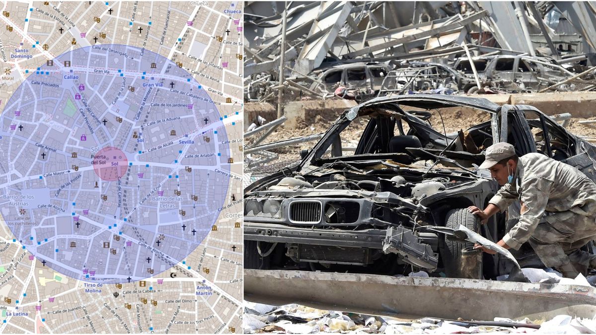 La magnitud de la explosión de Beirut: así sería la zona catastrófica en otras ciudades