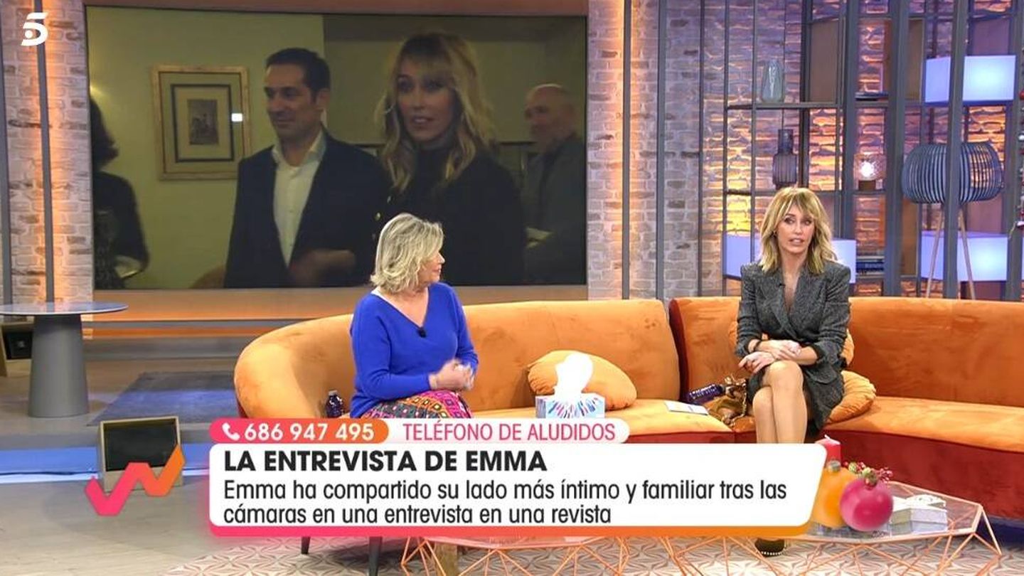 Terelu Campos con Emma García. (Telecinco).