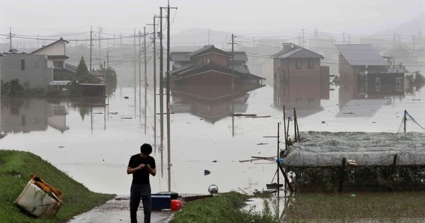 Foto: Inundaciones en Kurashiki, en el oeste de Japón. (EFE)